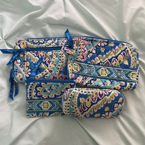 Blue Vera Bradley set wallet, pouch, coin purse, glasses case
